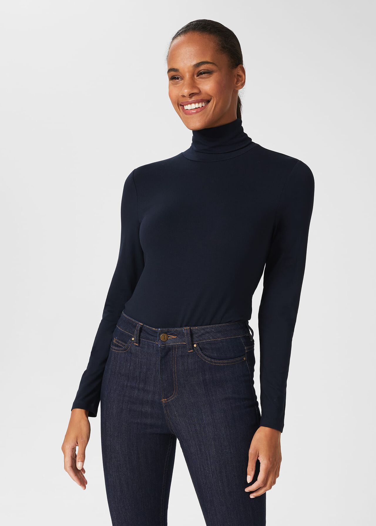 Mischa Roll Neck, Navy, hi-res