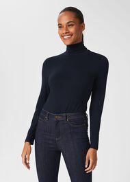 Mischa Roll Neck, Navy, hi-res
