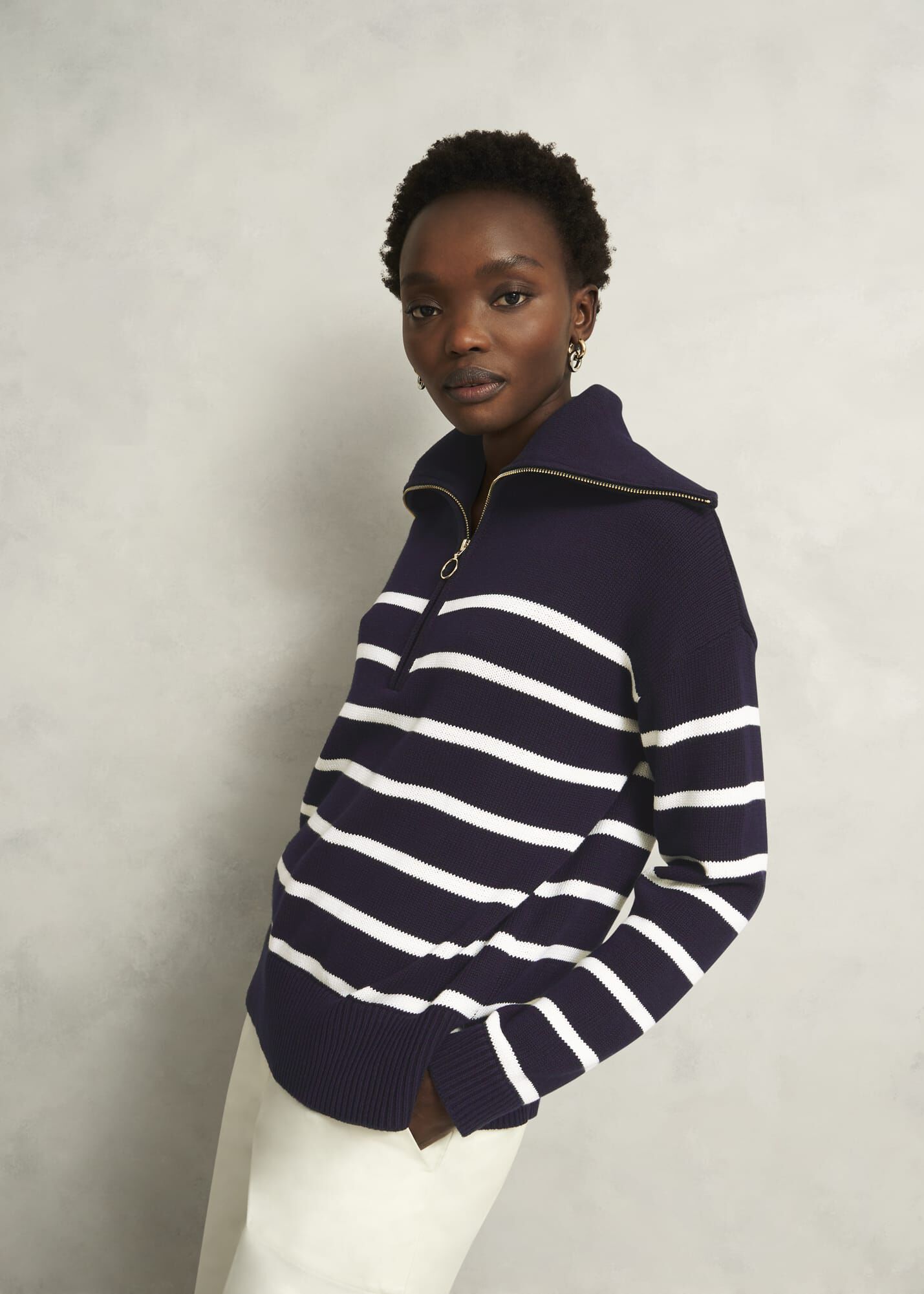 Amy Stripe Cotton Sweater | Hobbs US | Amy Stripe Cotton Sweater | Hobbs US |