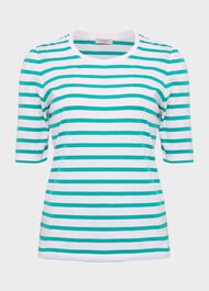 Eva Stripe Top, White Aruba, hi-res