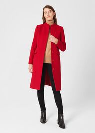 Rhiannon Wool Blend Coat, Red, hi-res