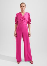 Lenora Wrap Jumpsuit, Pink, hi-res