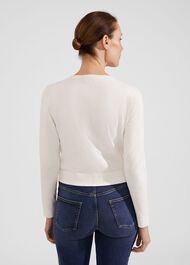Michelle Cotton Cardigan, Ivory, hi-res