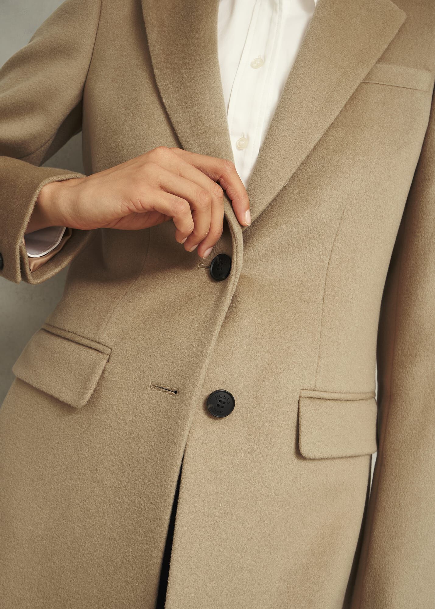 2040110 Camel Button Wool Coat main image 1