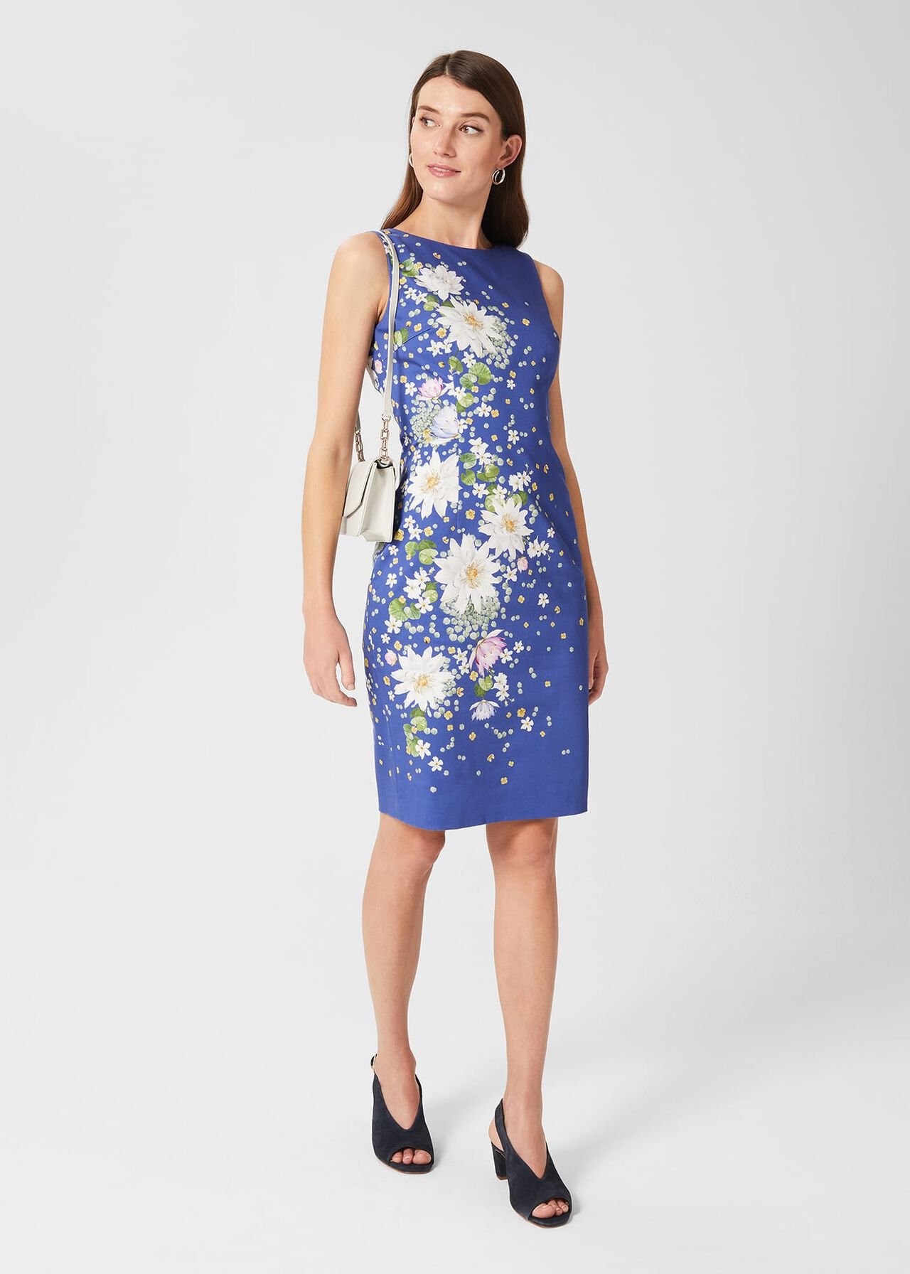 Fiona Cotton Blend Shift Dress, Cobalt Multi, hi-res