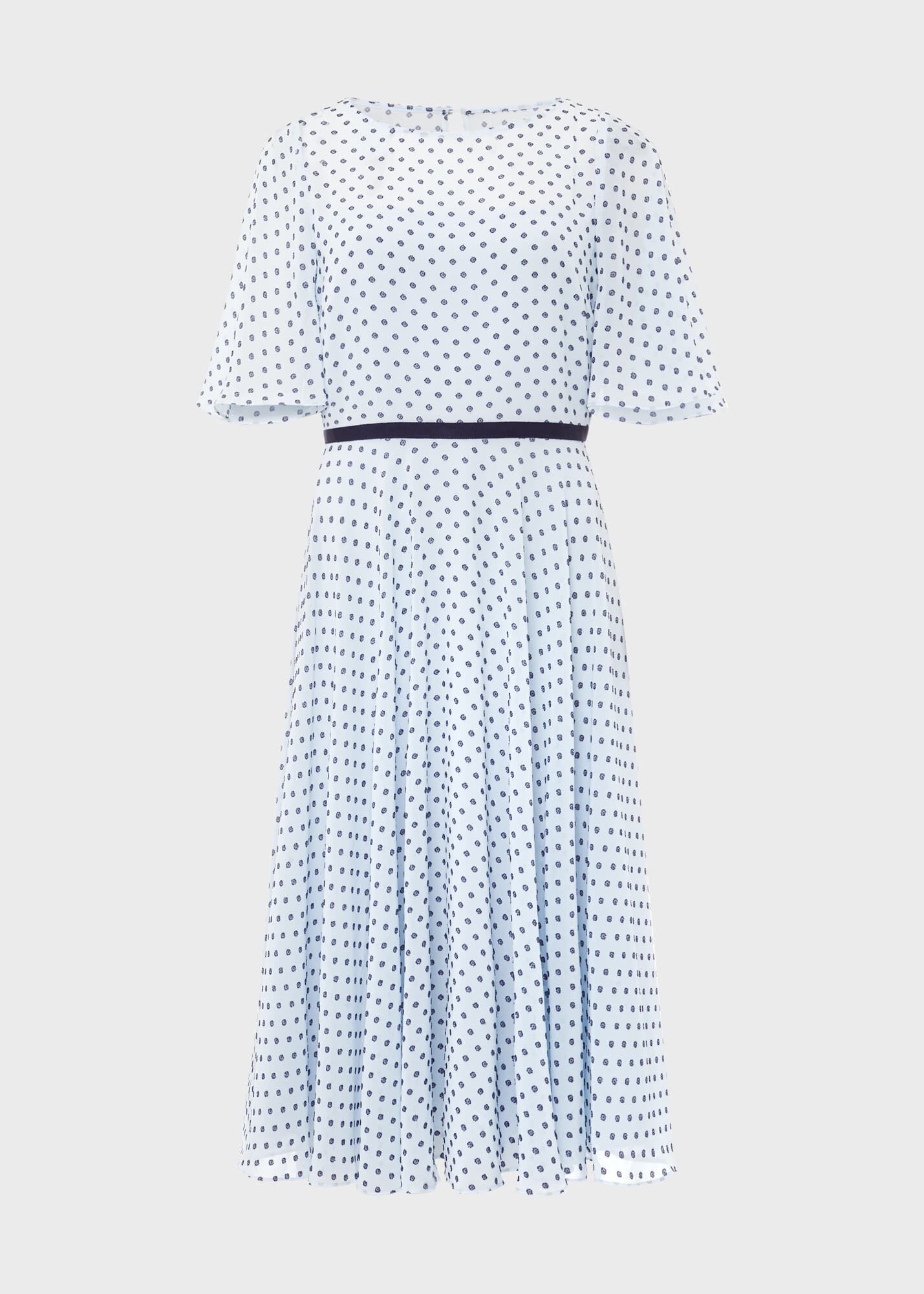 Hobbs blue spotty dress online