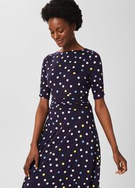 Roisin Jersey Dress, Navy Ivory, hi-res
