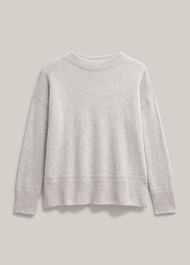 Carine Cashmere Jumper, Pale Grey Marl, hi-res