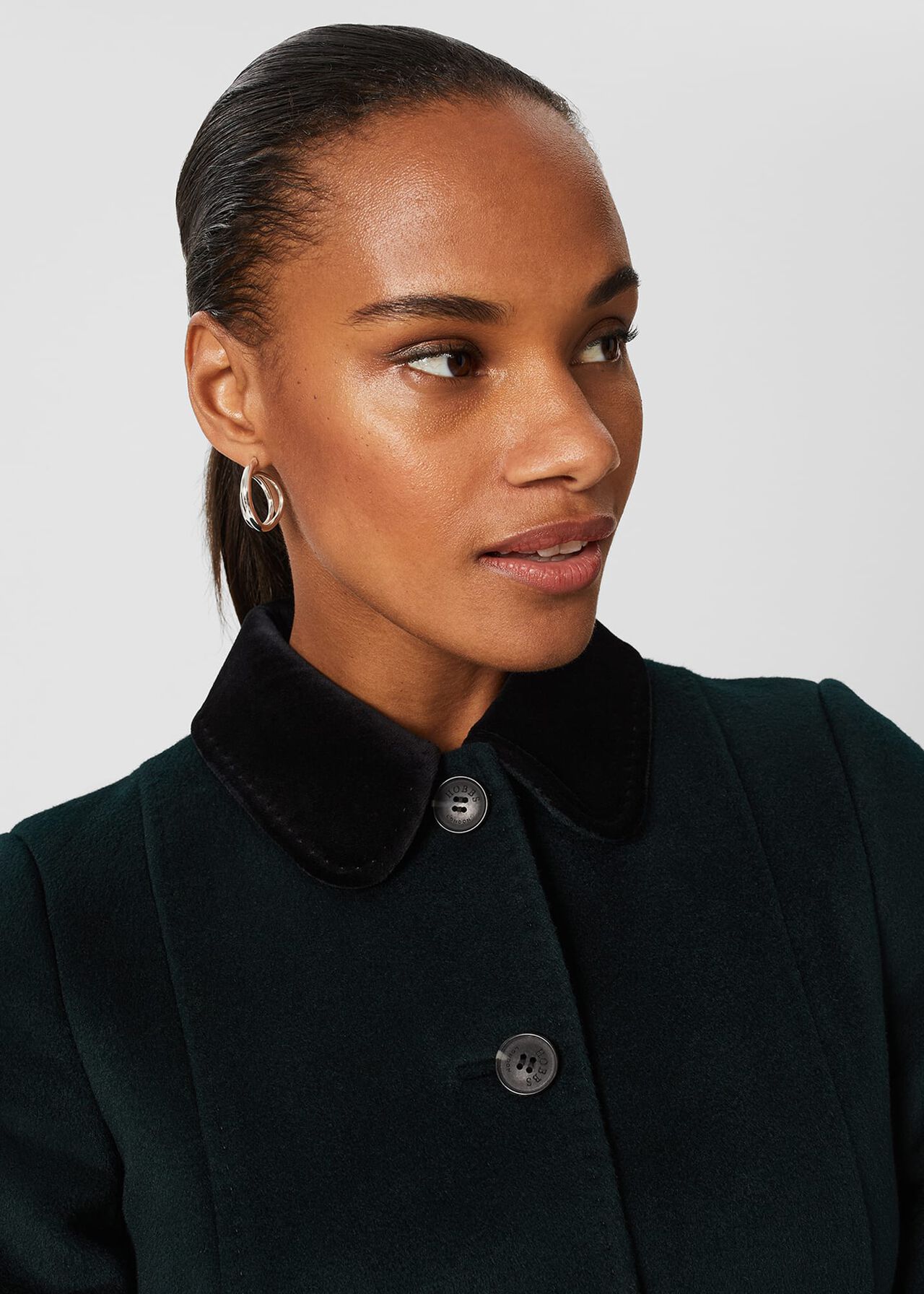 Maryam Wool Coat, Forest Green, hi-res