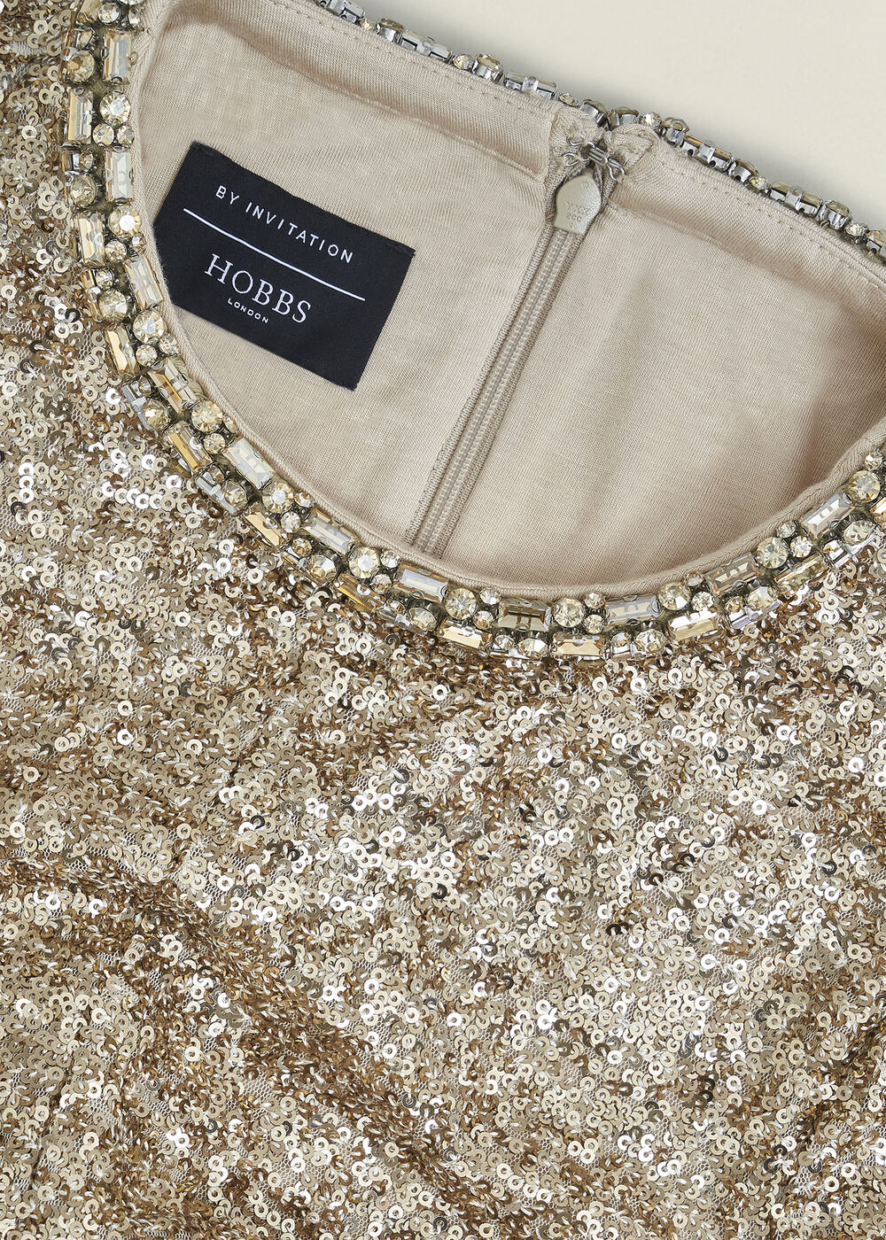 Shirley Sequin Trimmed Maxi Dress, Champagne, hi-res