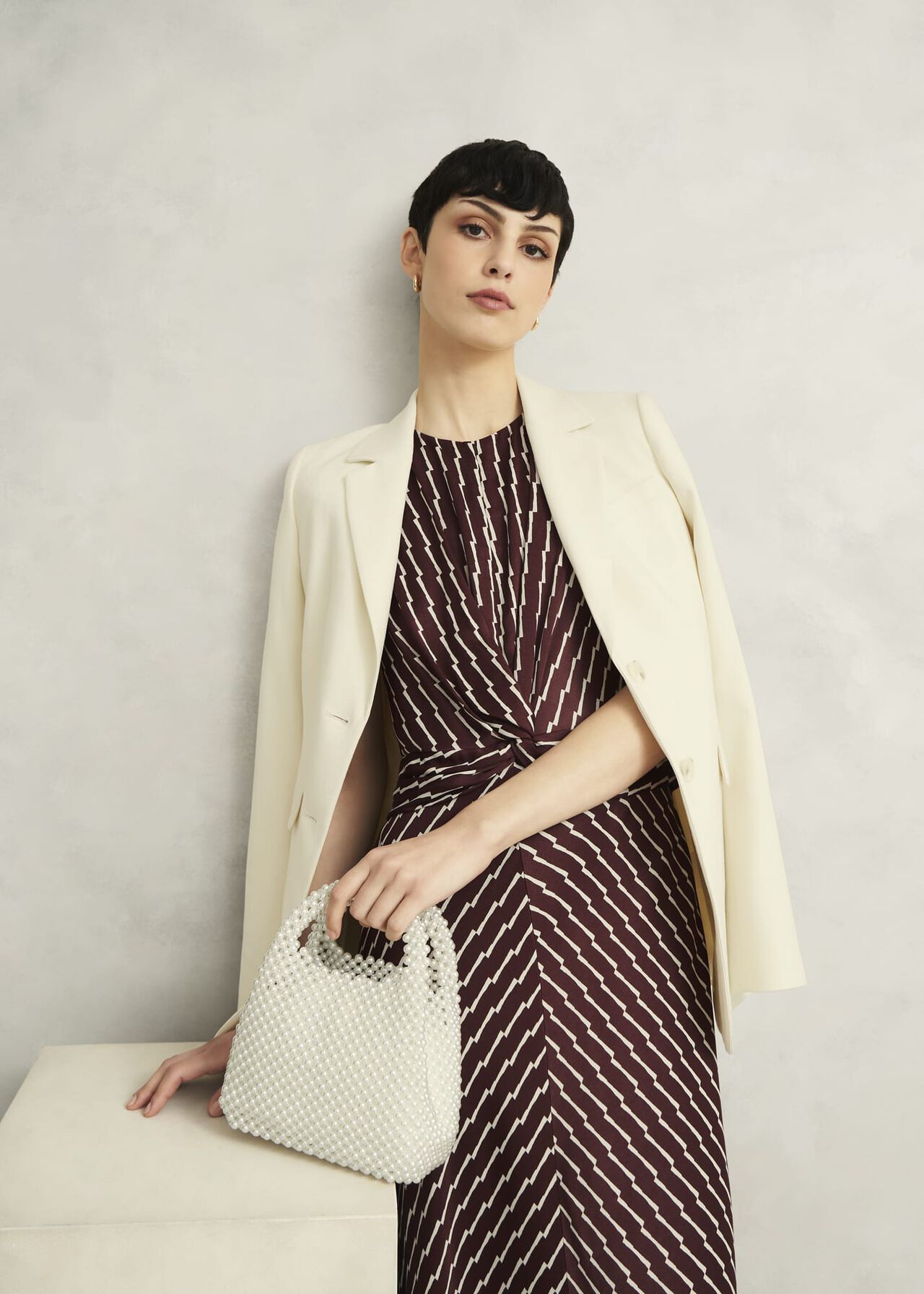 Burnby Dress, Brown Ivory, hi-res