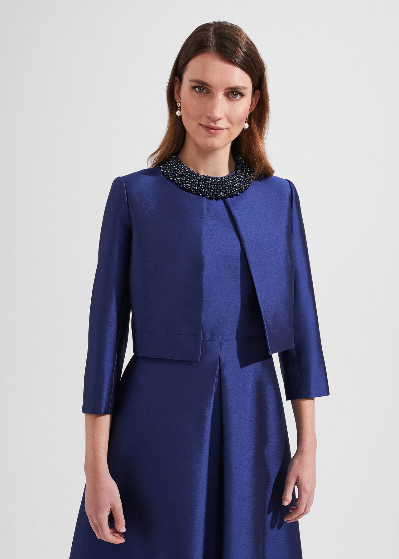 Christie Silk Wool Jacket, Royal Blue, hi-res