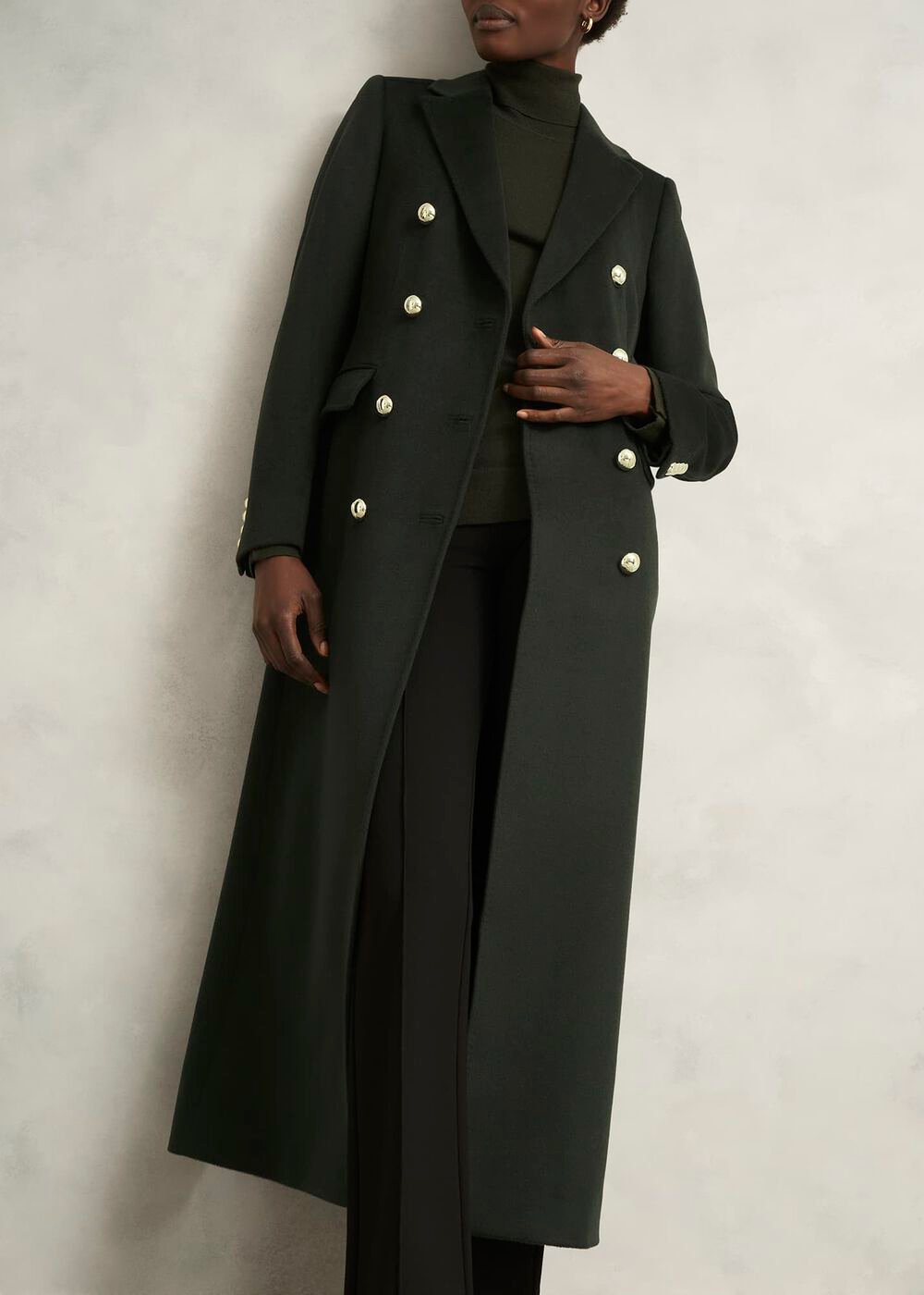 Richmond Wool Maxi Coat, Yew Green, hi-res