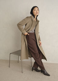 Livia Wool Wrap Coat, Neutral, hi-res