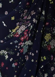 Petite Carly Floral Fit And Flare Dress, Navy Multi, hi-res