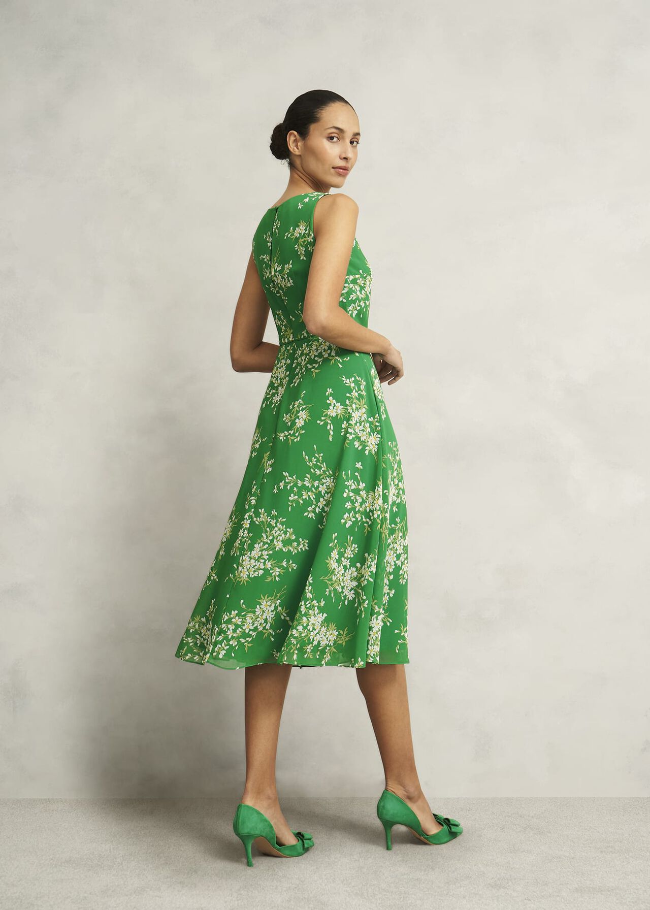 Carly Dress, Green Ivory, hi-res