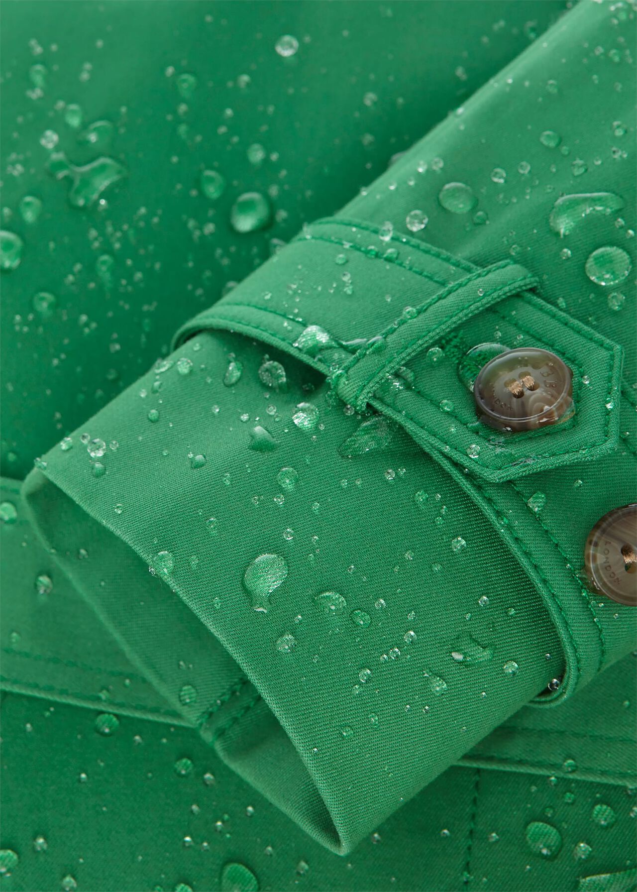 Meryl Water Resistant Short Trench Coat, Amazon Green, hi-res