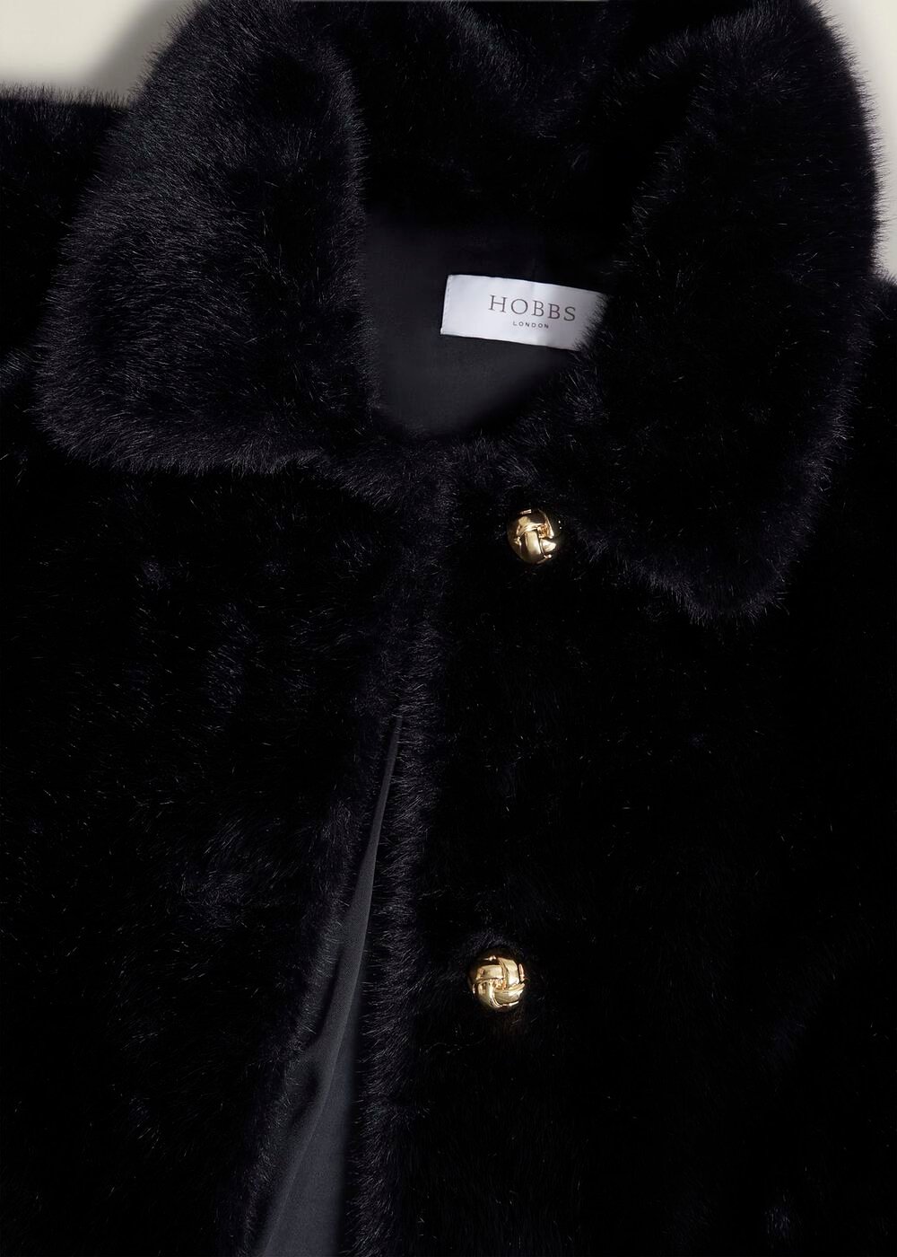Rue Faux Fur Coat, Black, hi-res