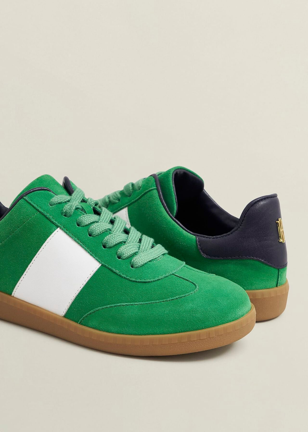 Etta Suede Trainers, Green Multi, hi-res