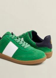 Etta Suede Trainers, Green Multi, hi-res