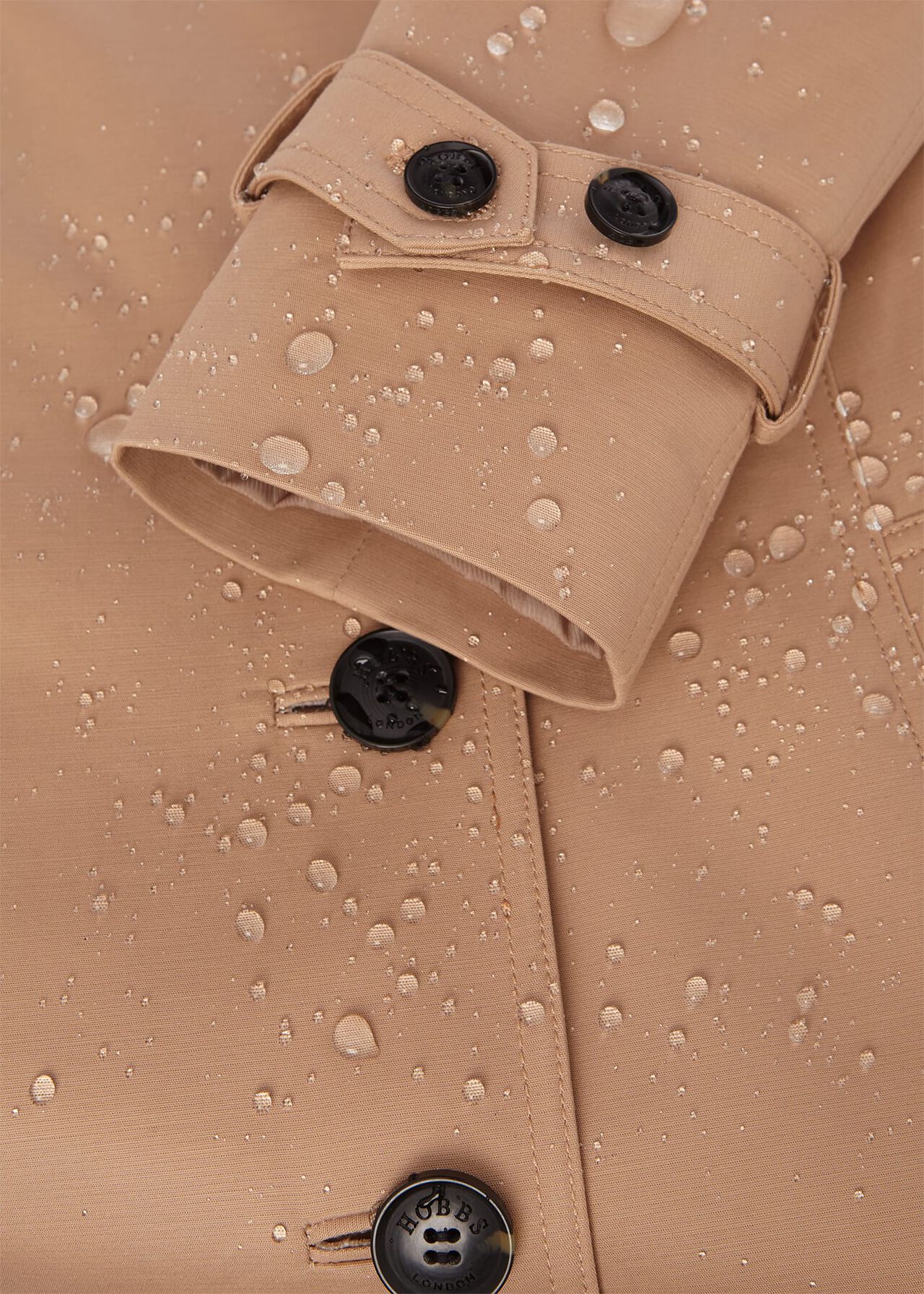 Petite Saskia Shower Resistant Trench Coat, Tan, hi-res
