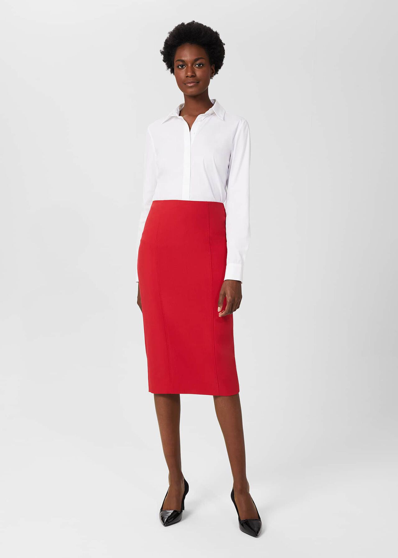 Beatrix Pencil Skirt, Scarlet Red, hi-res