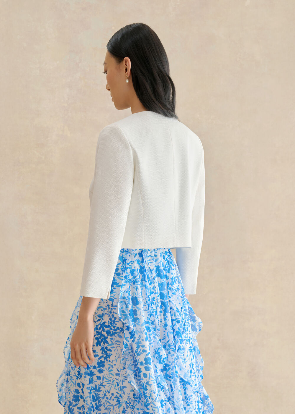 Elize Textured Jacket, Ivory, hi-res