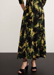 Lockwood V Neck Tie Dress, Black Multi, hi-res