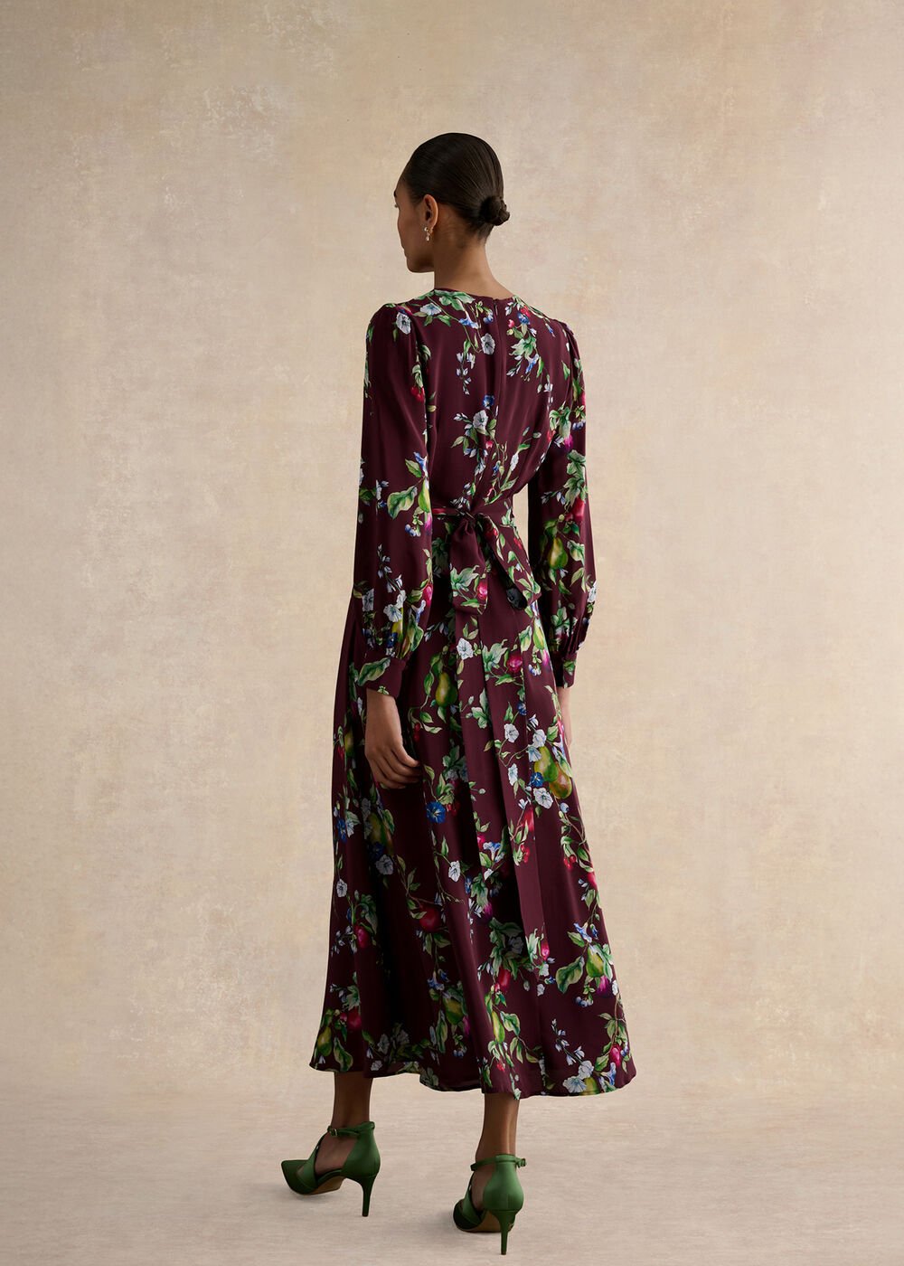 Iford Silk Dress, Onyx Red Multi, hi-res