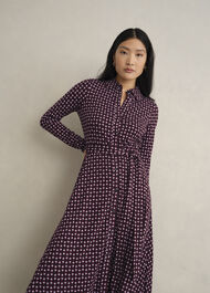Clarice Jersey Dress, Navy Multi, hi-res