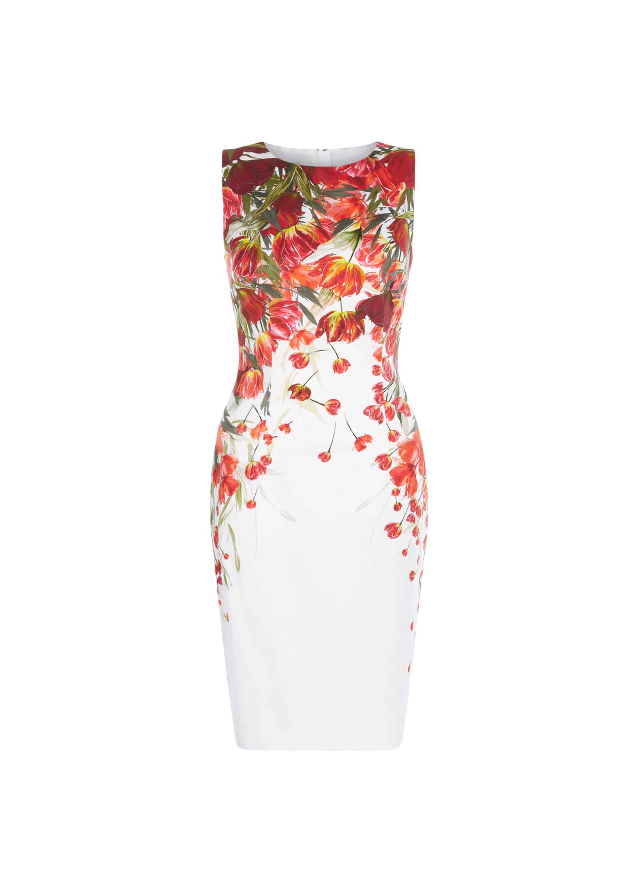 Fiona Dress Ivory Red Multi