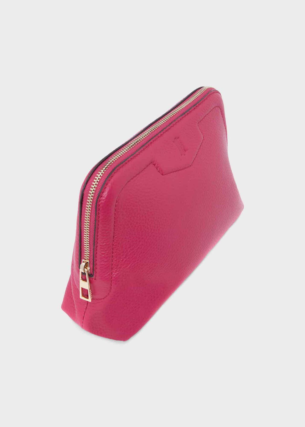 Margot Leather Small Make-Up Bag, Raspberry Pink, hi-res