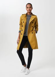 Saskia Water Resistant Trench Coat, Chartreuse, hi-res