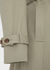 Petite Saskia Shower Resistant Trench Coat, Sage Green, hi-res