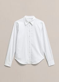 Viola Stripe Shirt, White Blue, hi-res