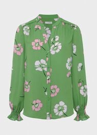 Sutton Blouse, Pea Green Multi, hi-res