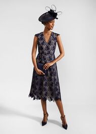 Hannah Lace Dress, Navy Pale Pink, hi-res