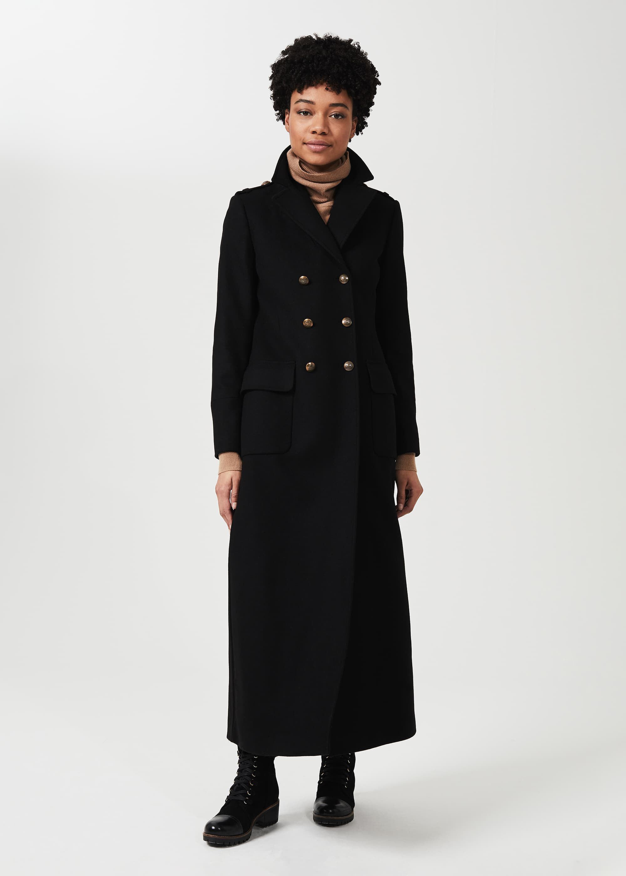 hobbs bianca maxi coat black