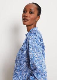 Alden Blouse, Blue Ivory, hi-res