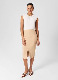 Beatrice Skirt, Beige Suede, hi-res