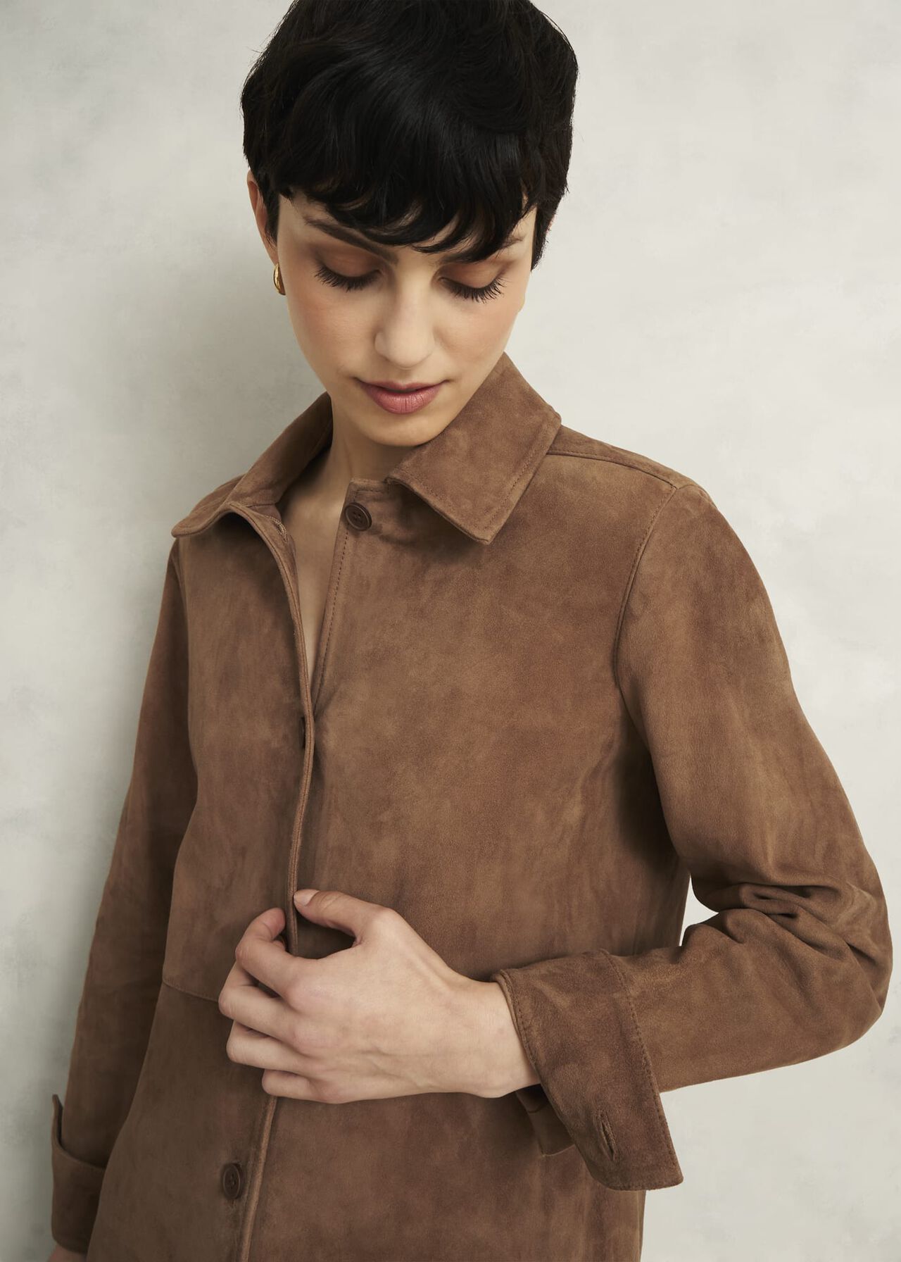 Hever Suede Shirt, Tan, hi-res