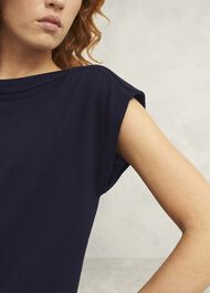 Addison Knitted Top with Wool, Hobbs Navy, hi-res