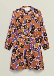 Coworth Floral Tie-Waist Mini Dress, Beige Multi, hi-res