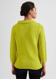 Camilla Cotton Sweater, Lime, hi-res
