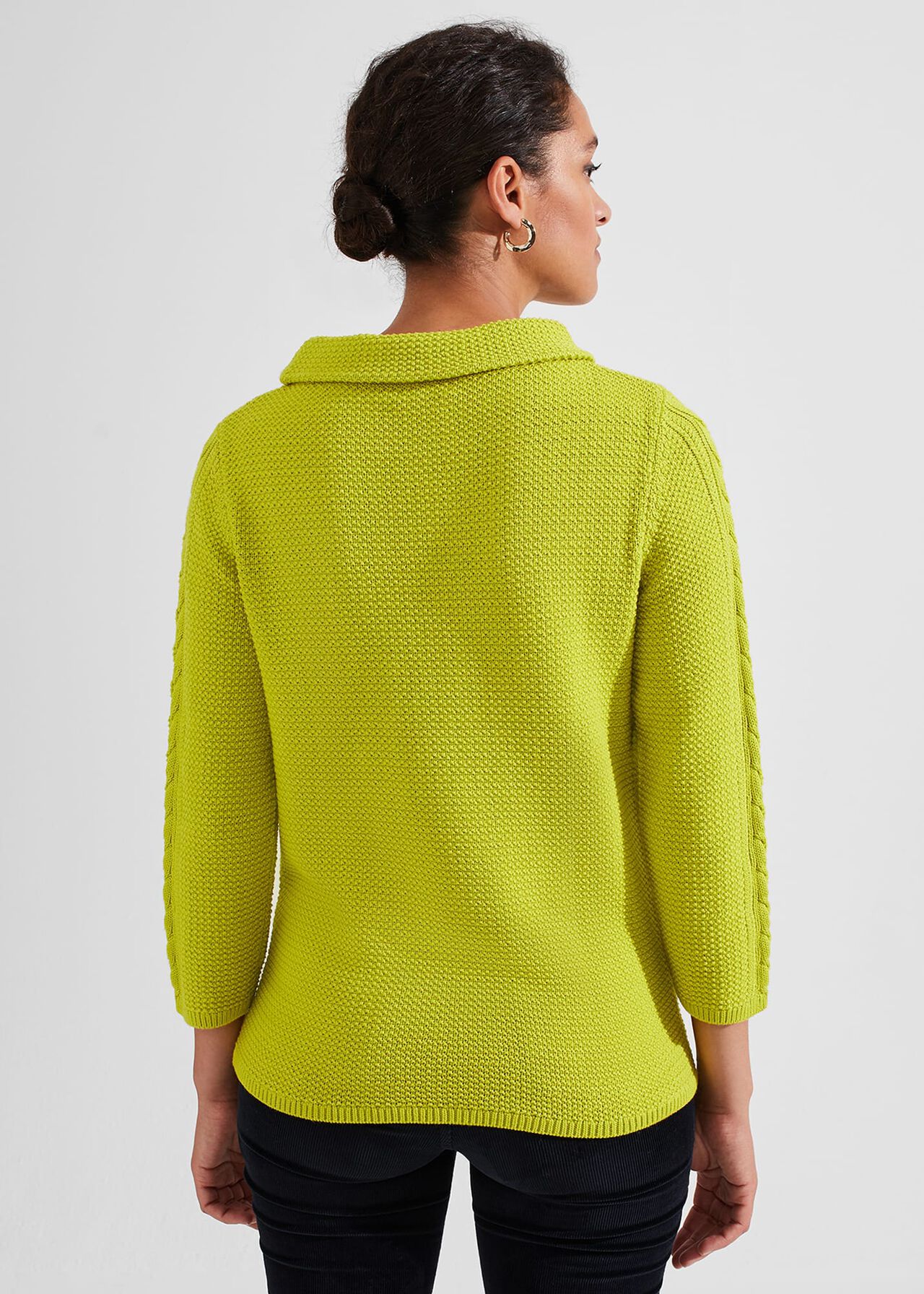 Camilla Cable Sweater, Lime, hi-res