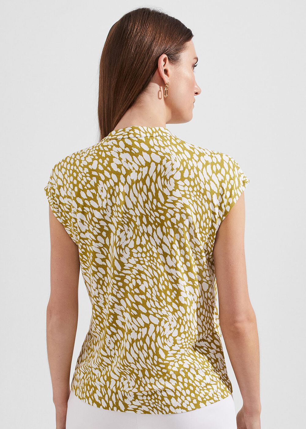 Maeve Printed Top, Olive Ivory, hi-res