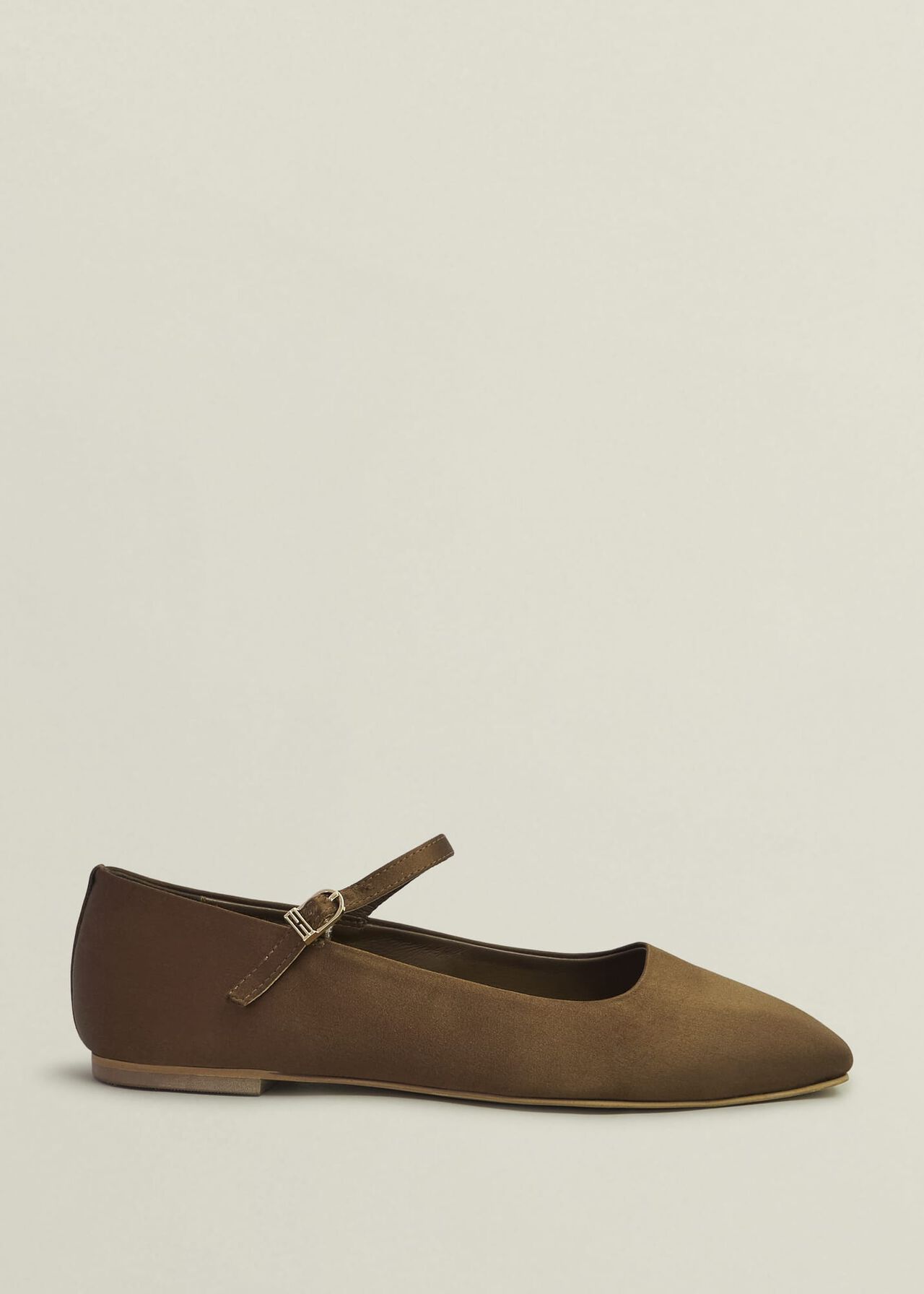 Chrissy Satin Mary Janes, Medlar Brown, hi-res