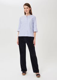 Erin Velvet Trouser, Midnight Navy, hi-res