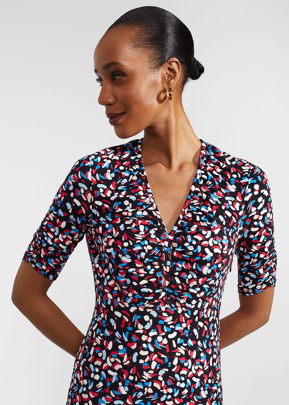 Petite Anela Dress, Navy Multi, hi-res