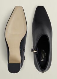 Leona Leather Shoeboots, Black, hi-res